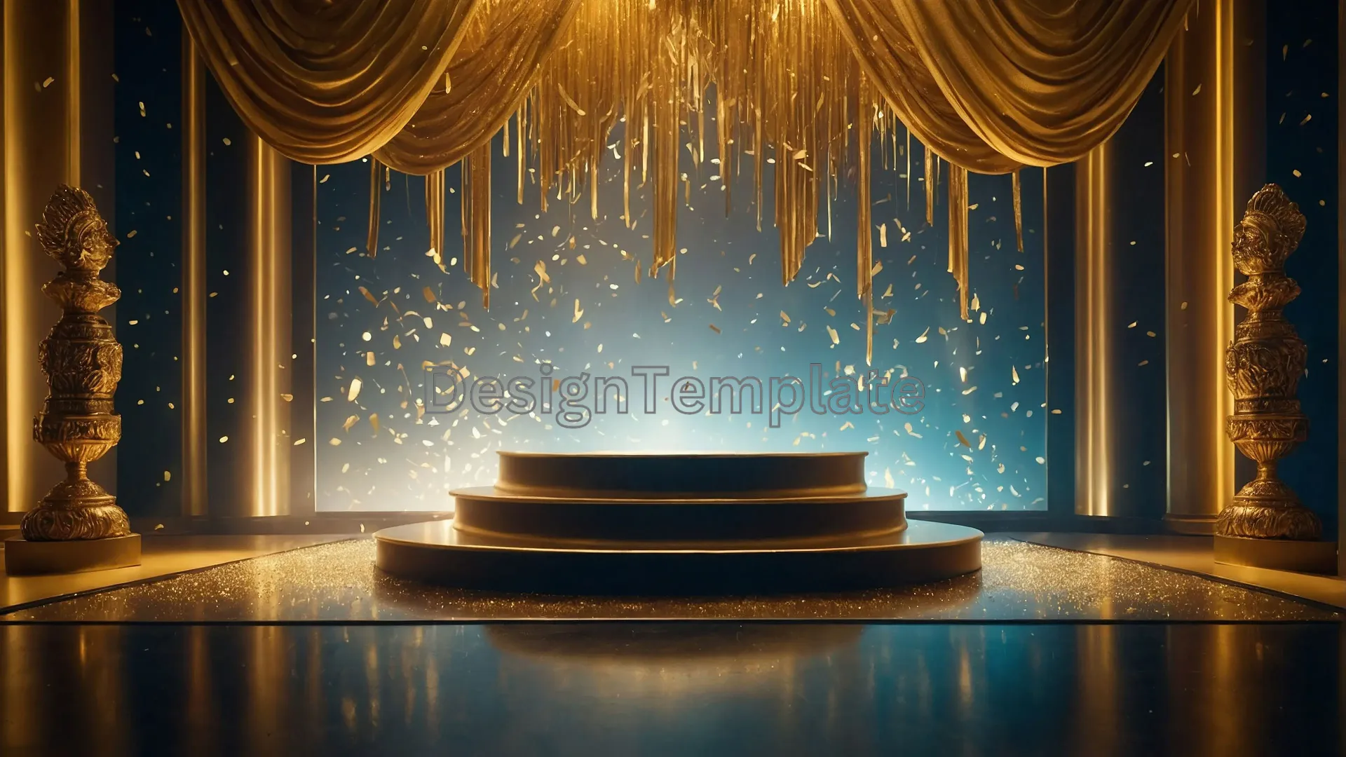 Gilded Image Award Show Stage Glows with Fresh Theme Golden Fabric